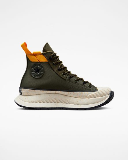 Zapatillas Altas Converse Chuck 70 AT-CX Rugged Basics Mujer Verde Oliva Verde Amarillo Negras | PE E0W42L